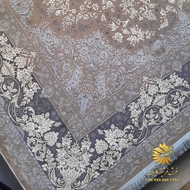 مدل معجزه 1200 شانه فرش نسکافه ای گل برجسته — تصویر ۲