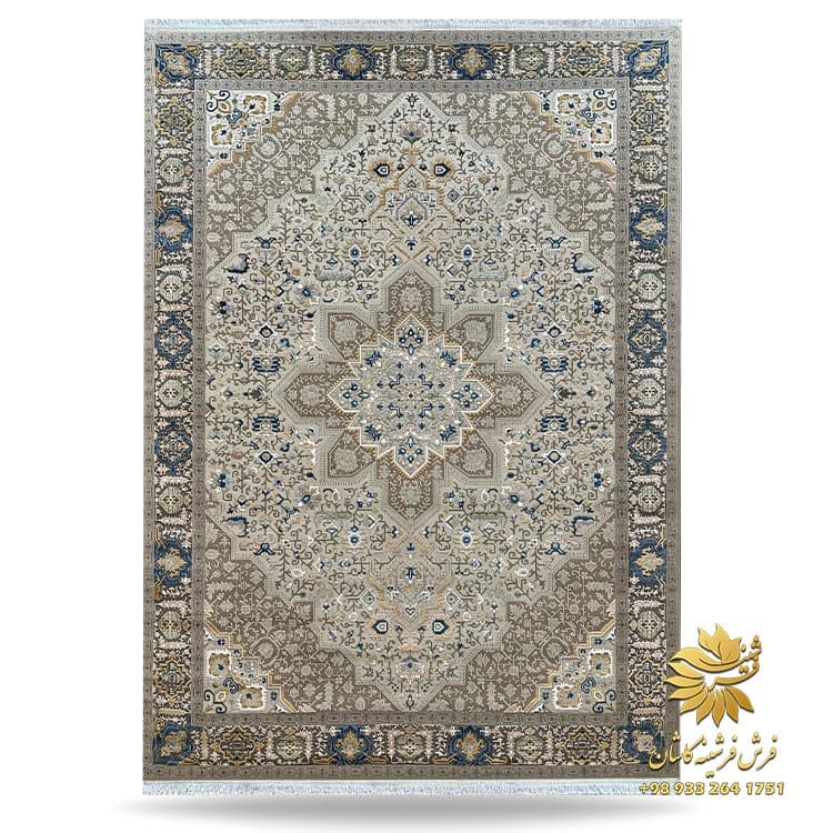 فرش سلطان آبادی ماشینی 700 شانه زمینه کرم 75020