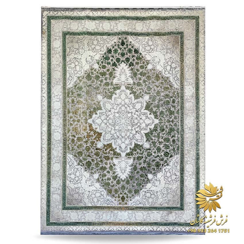 فرش طرح هریس سبز 1200 شانه مدرن 1220a