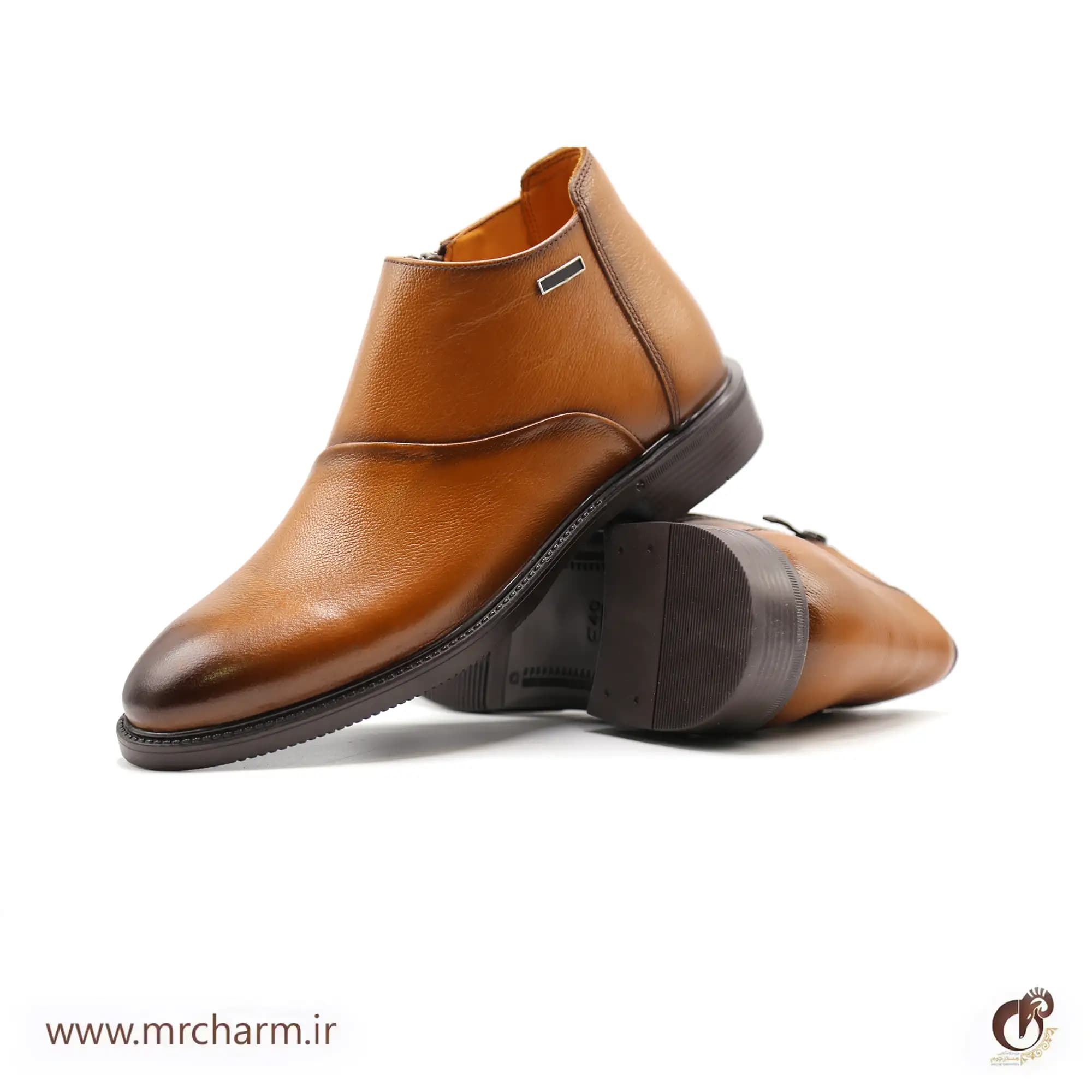 کفش چرم ساق دار مردانه mrc1122-02 — تصویر ۳