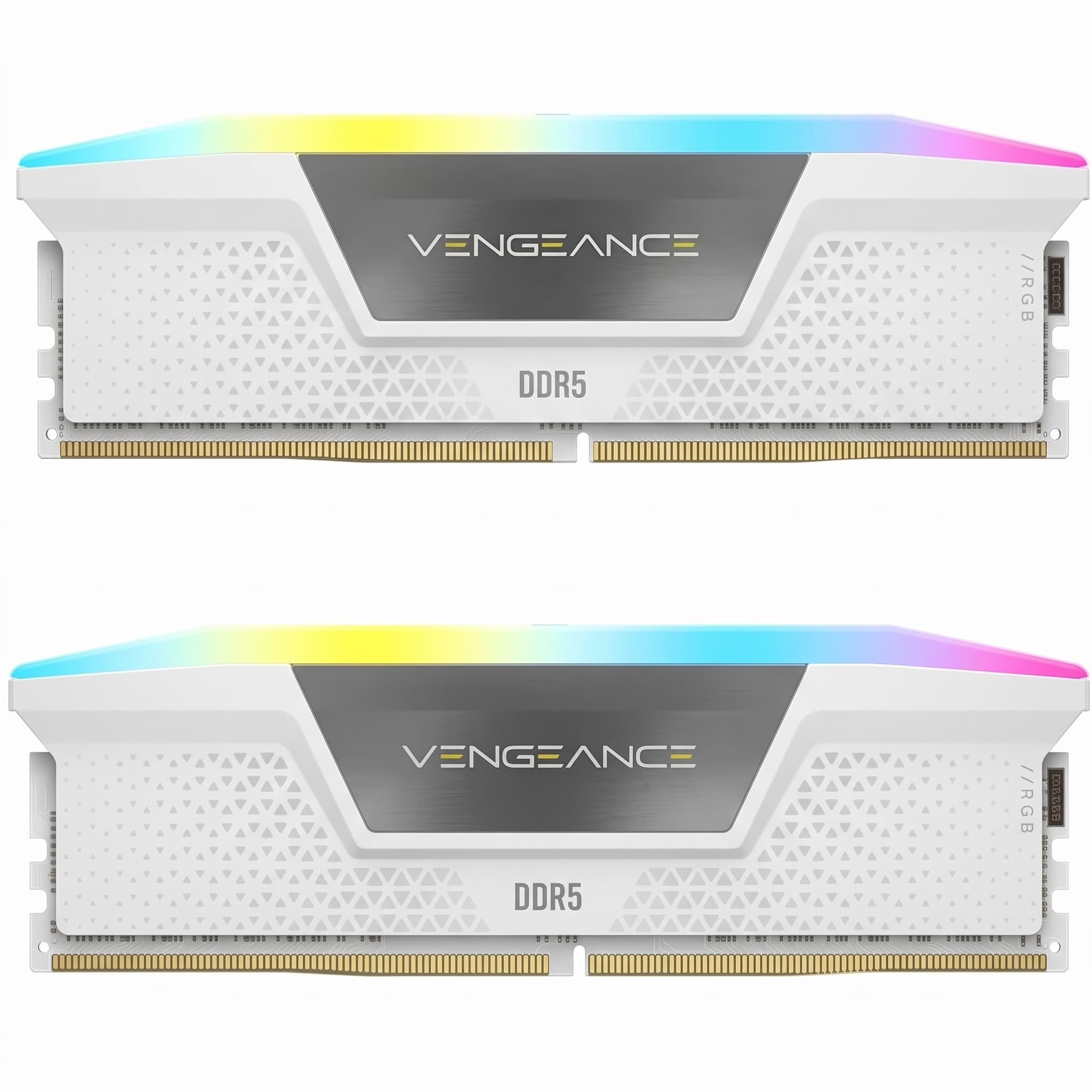 رم کامپیوتر کورسیر دو کاناله مدل Vengeance RGB White فرکانس 6000 مگاهرتز DDR5 تایمینگ CL40 حافظه 32 گیگابایت | Corsair Vengeance RGB White Dual Channel CL36 6000MHz DDR5 32GB Computer RAM