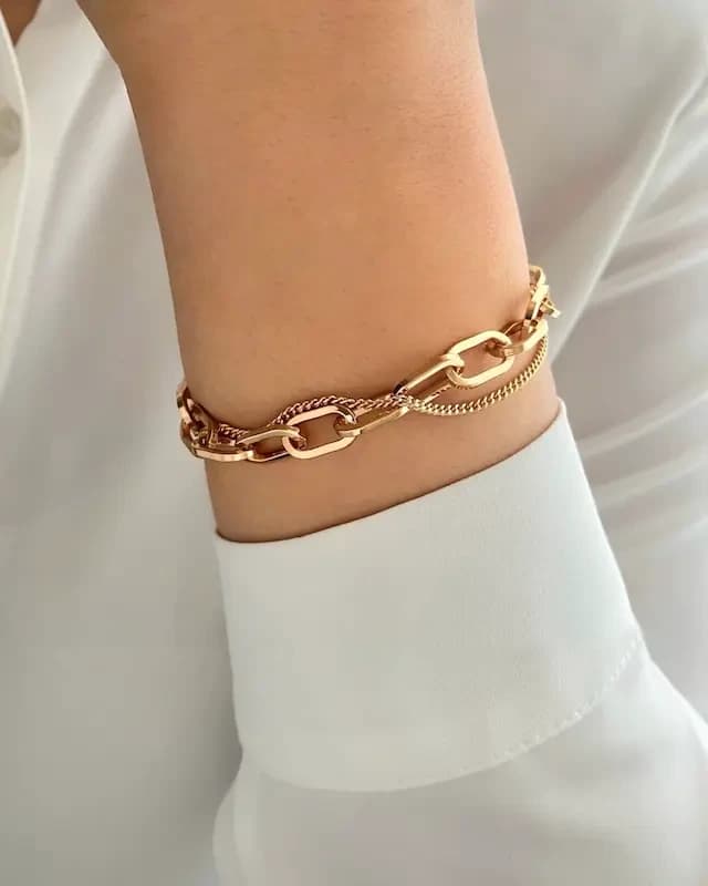 دستبند دو لاین آویز قلب ژوپینگ — تصویر ۴