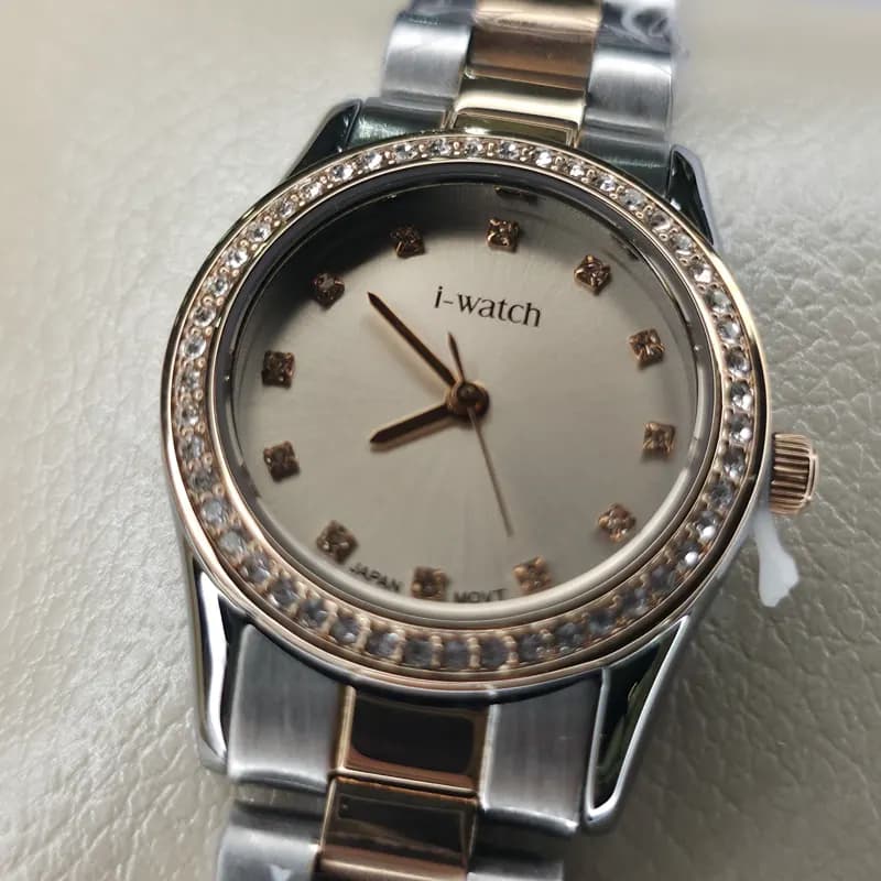 ساعت مچی زنانه آی واچ اورجینال ژاپن نقره ای رزگلد مدل 190299L — تصویر ۴