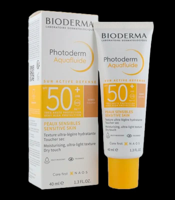 ضد آفتاب سبک بیودرما مدل Photoderm Aquafluide مقاوم در برابر آب، مناسب انواع پوست SPF 50+ حجم 40 میل