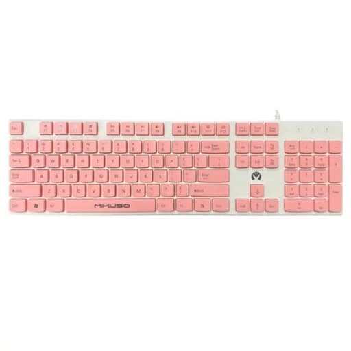 کیبورد سیمی رنگی MIKUSO مدل KB-052U رنگ صورتی