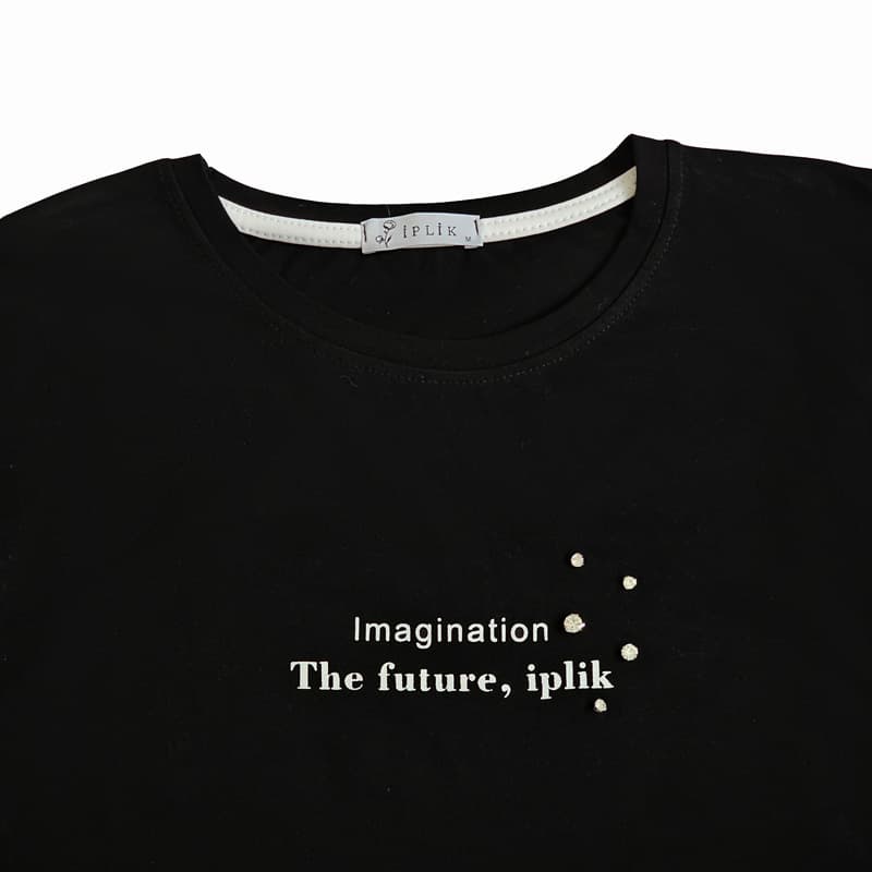 تی شرت زنانه مشکی شیک کد IP20.1 — تصویر ۳