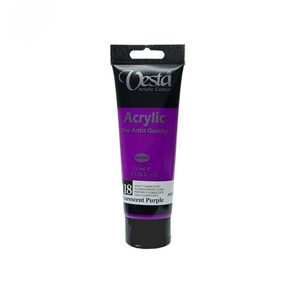 رنگ اکریلیک وستا مدل Fluorescent Purple حجم 75 میلی لیتر کد 118
