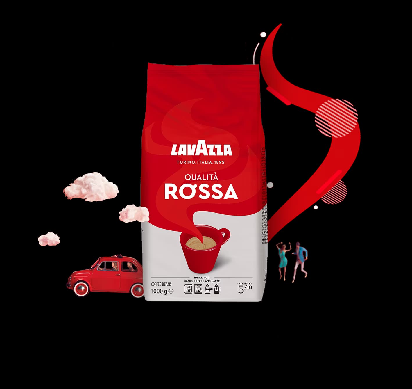 دانه قهوه 1 کیلویی لاوازا|lavazza مدل ROSSA