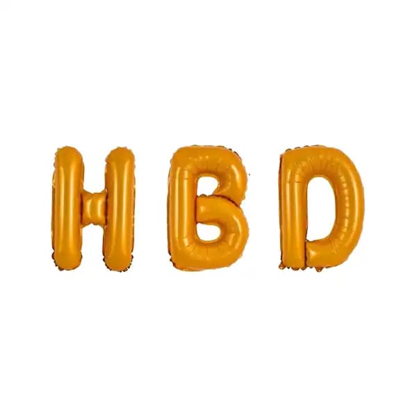 بادکنک اچ بی دی HBD نارنجی براق 16 اینچ