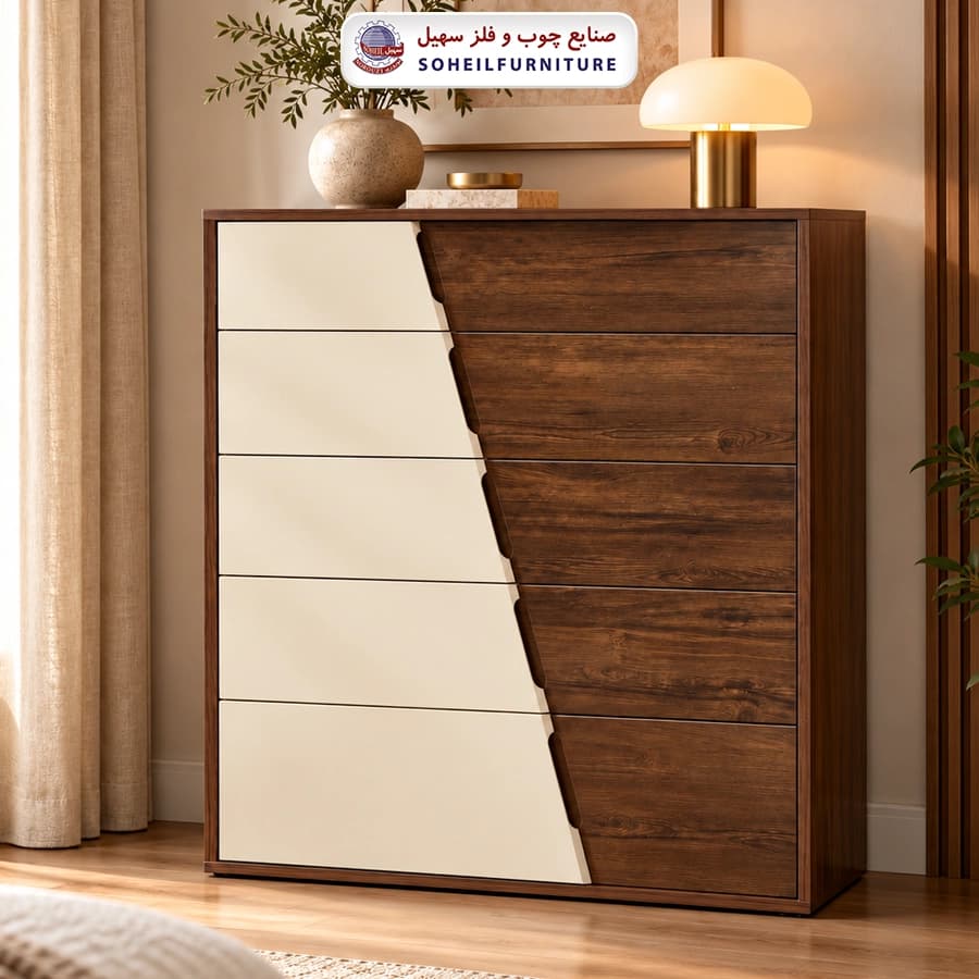 دراور پینترستی پنج کشو تمام MDF مدل N سهیل — تصویر ۲