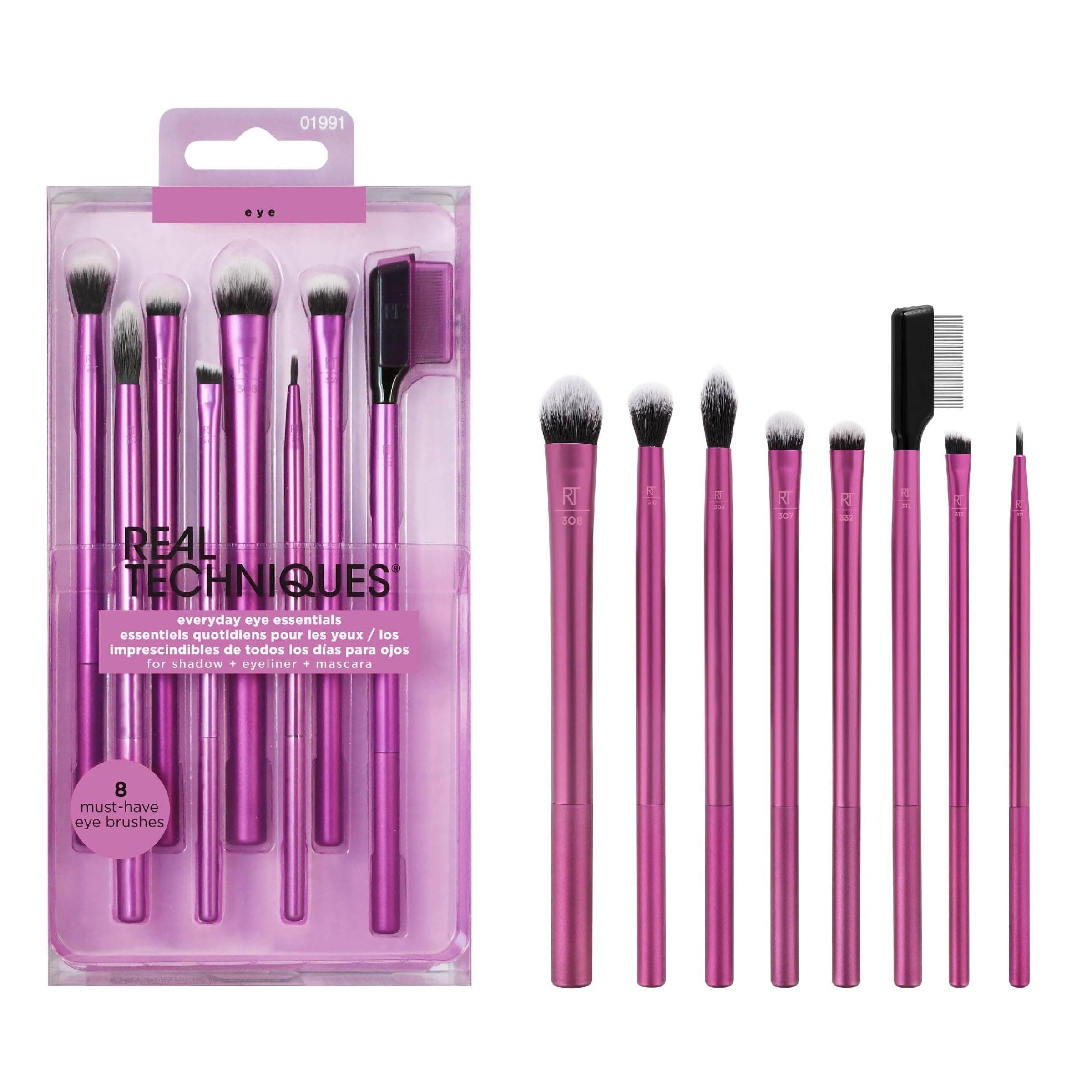 ست براش 8 تیکه آرایش چشم ریل تکنیک مدل Real Techniques Everyday Eye Essentials Brush Set — تصویر ۲