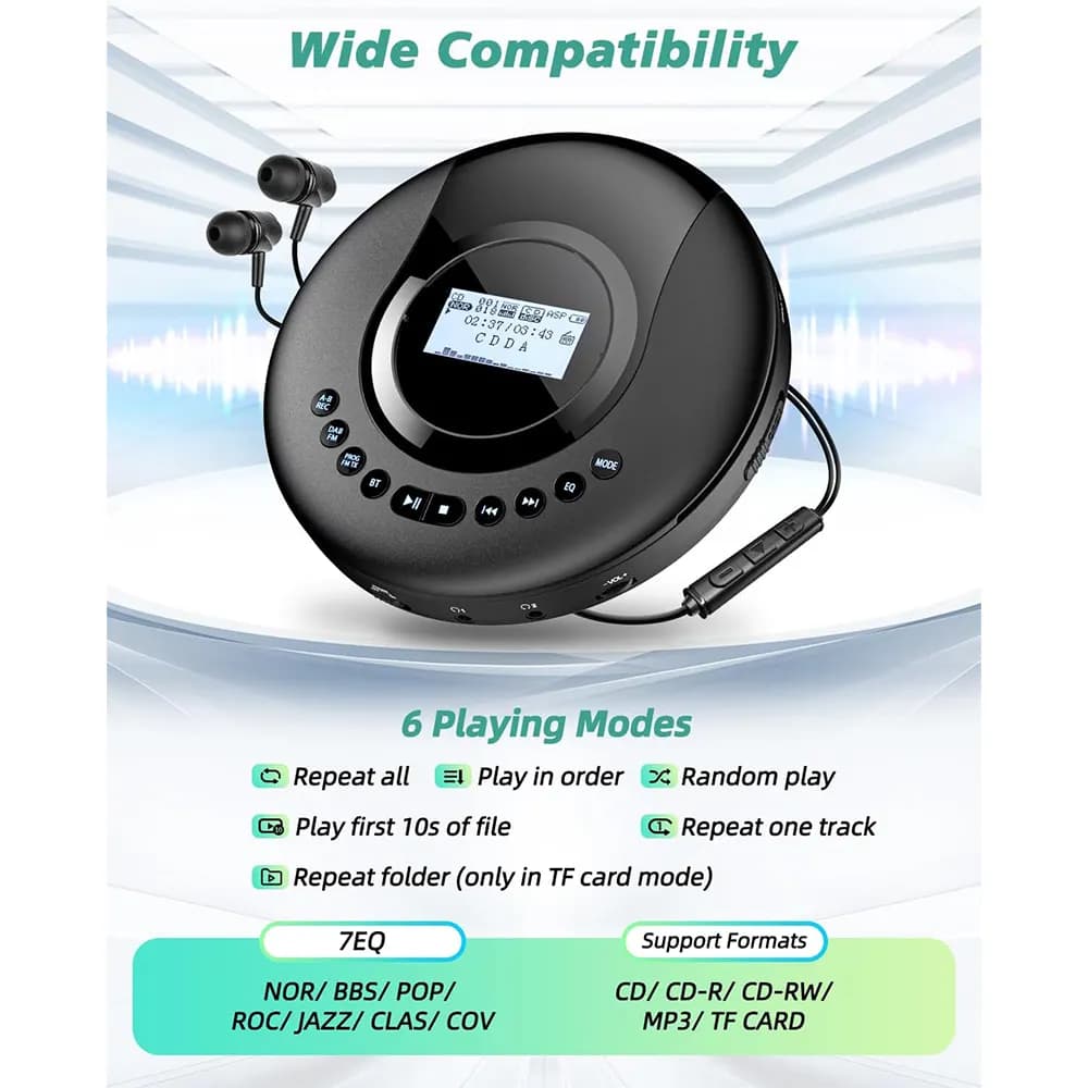 پخشکننده CD قابل حمل با رادیو DAB+/FM و بلوتوث برند Arafuna مدل cd523b — تصویر ۲