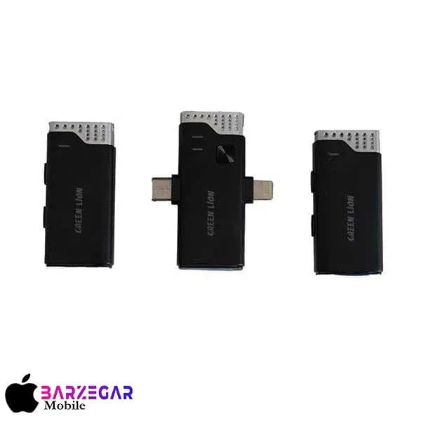 میکروفون یقهای بیسیم گرین لاین مدل Green Lion GN2IN1MIC360D با پورت Type-C و Lightning — تصویر ۶