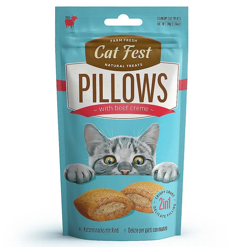 تشویقی گربه Cat Fest بالشتکی مغزدار گوشت گاو 30 گرم
