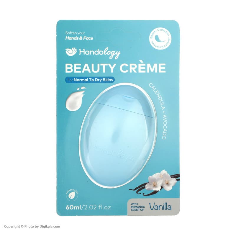 کرم مرطوبکننده دست، صورت هندولوژی مدل Vanillaمناسب برای معمولی، خشک حجم 60 میلیلیتر — تصویر ۴