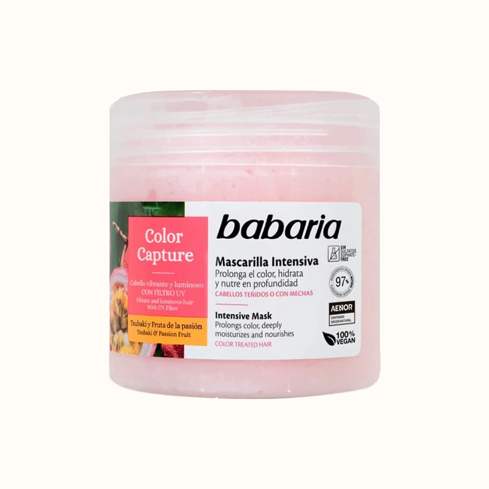 ماسک مرطوب و تثبیت کننده رنگ مو داخل حمام باباریا مدل color capture مناسب مو رنگ شده