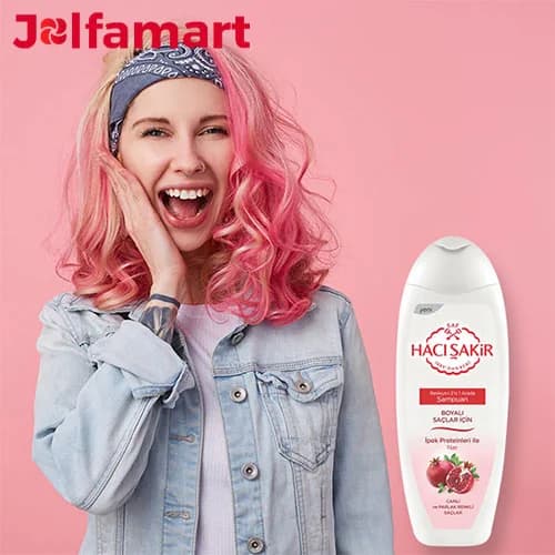 شامپو حاجی شاکر 2 در 1 مخصوص موهای رنگ شده حاوی عصاره انار 500 میل Haci Shaker 2 in 1 shampoo for dyed hair containing pomegranate extract 500 ml — تصویر ۵