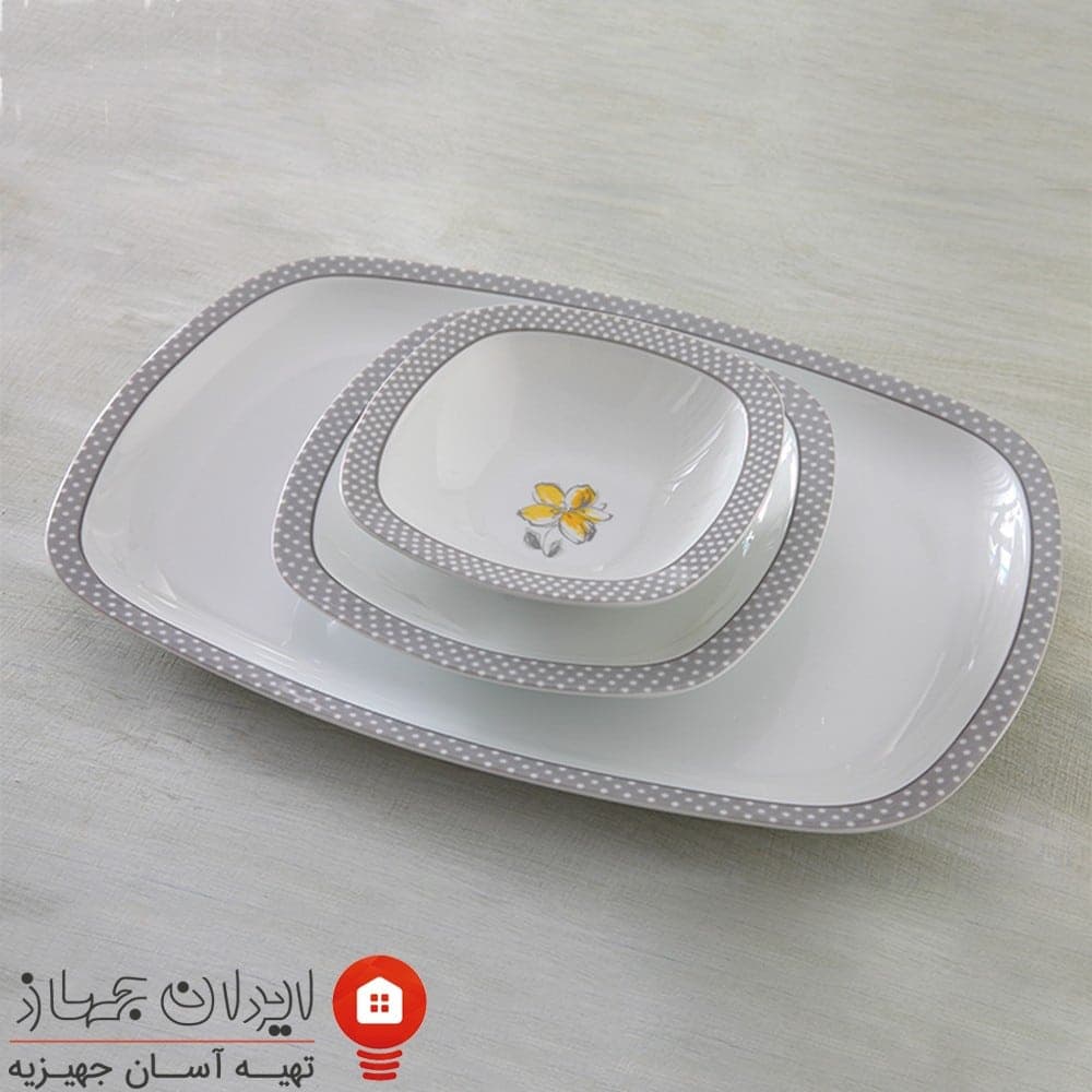 سرویس چینی والنسیا زرد کواترو 98 پارچه 12 نفره — تصویر ۶