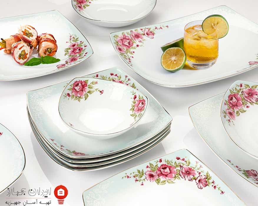 سرویس چینی پردیس کاشان سری آلما فیروزه ای 12 نفره — تصویر ۴