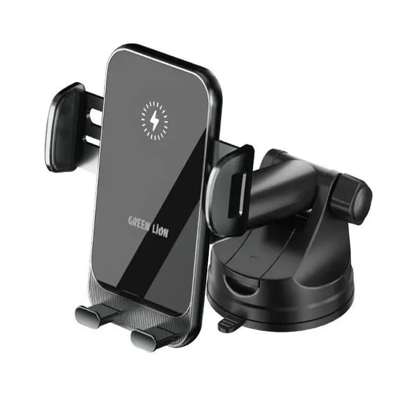 پایه نگهدارنده و شارژر وایرلس 15W گوشی موبایل گرین لاین مدل GNEXTCHRDR