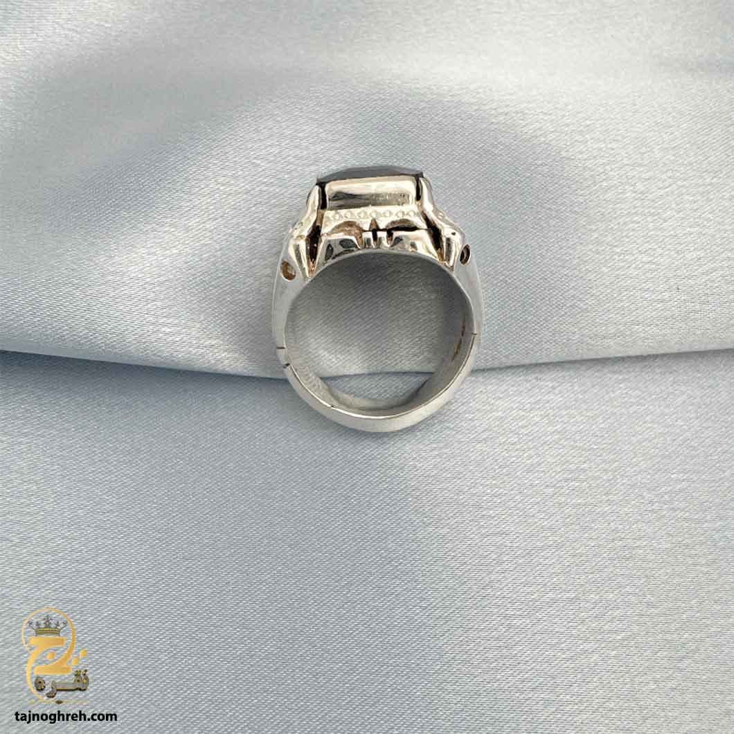 انگشتر نقره دست ساز یاقوت کبود مدل HSR M21 — تصویر ۴