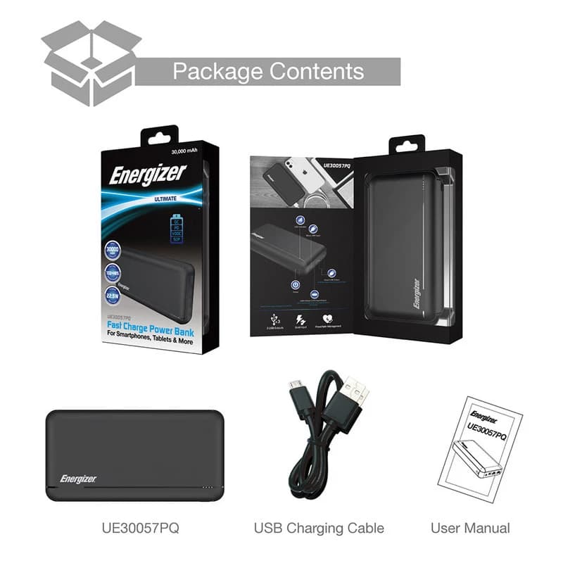 پاوربانک انرجایزر مدل Power Bank Energizer UE30057PQ 30000mAh — تصویر ۶