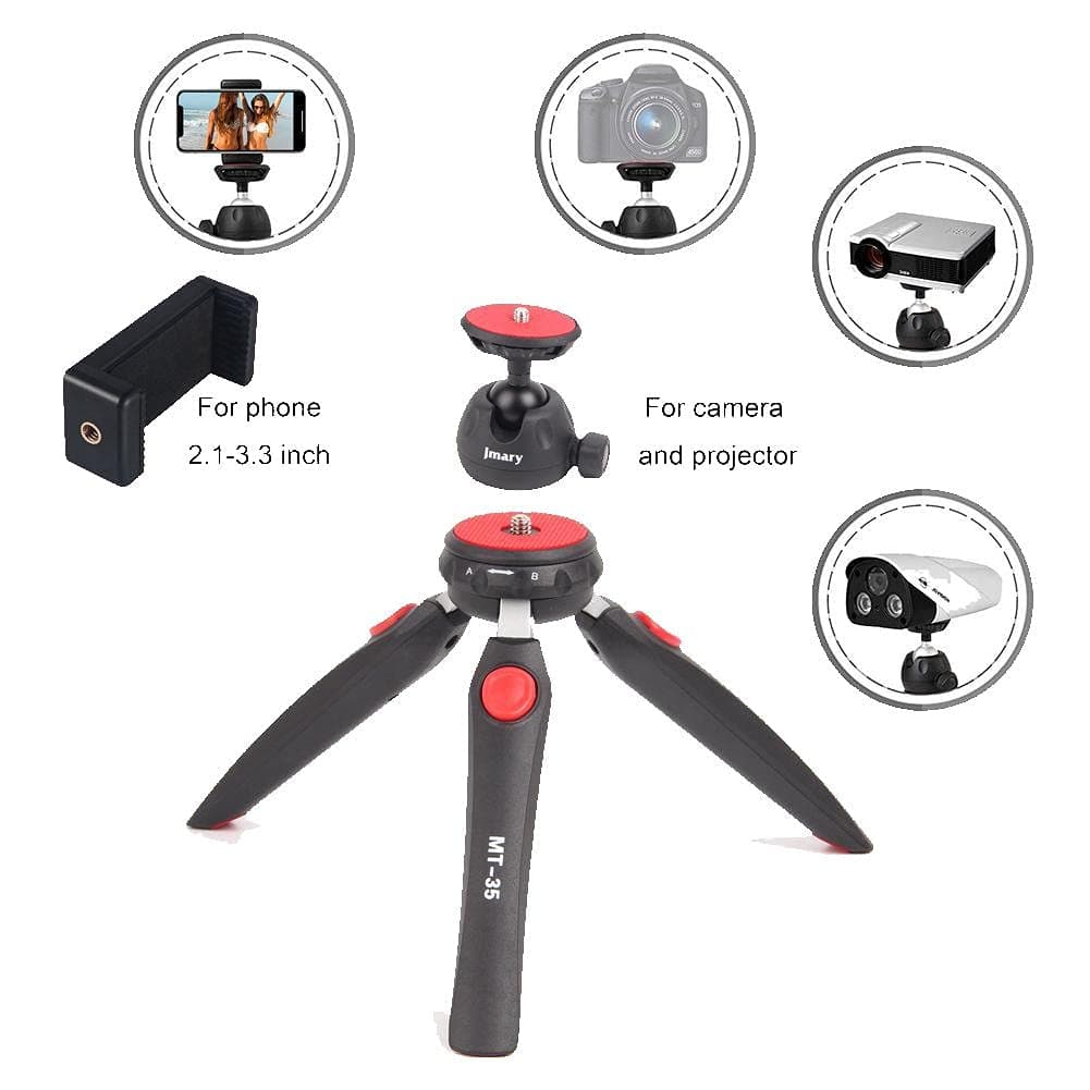 سه پایه دوربین و گوشی جیماری مدل Jmary MT-35 Mini Tripod — تصویر ۶