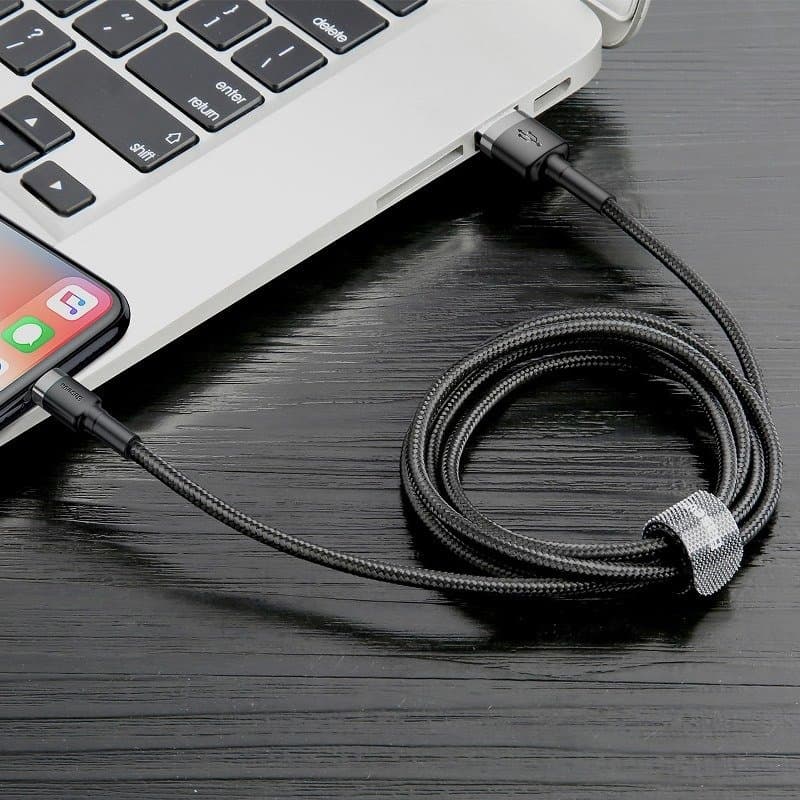کابل لایتنینگ بیسوس Baseus Cafule CALKLF-B طول 1 متر توان 2.4 آمپر — تصویر ۷