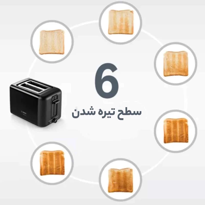 توستر بوش Bosch TAT3P423 | توستر نان ۲ درگاه با یخزدایی و گرم کردن مجدد (کالا اصل) — تصویر ۸