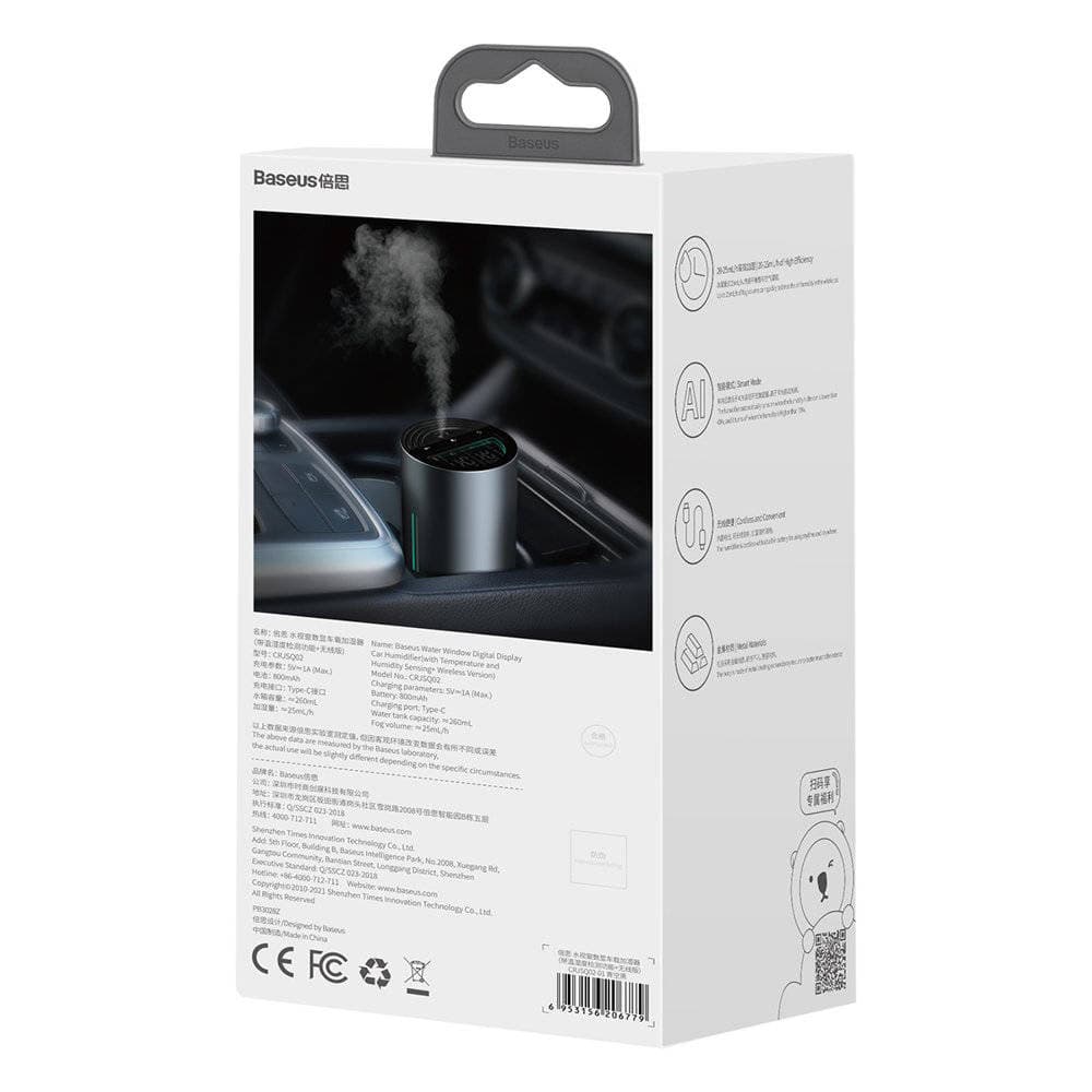 دستگاه بخور سرد و رطوبت ساز بیسوس Baseus Water Window Digital Display Car Humidifier CRJSQ02-01 — تصویر ۵