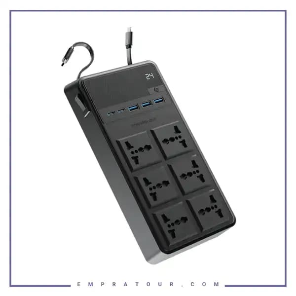 چندراهی برق 2500 وات به همراه کابل جمع شونده پاورولوژی PWCUQC030