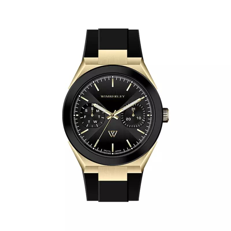 ساعت مچی ویمبرلی زنانه بند رابر مشکی قاب طلایی WS-SR215L-M
