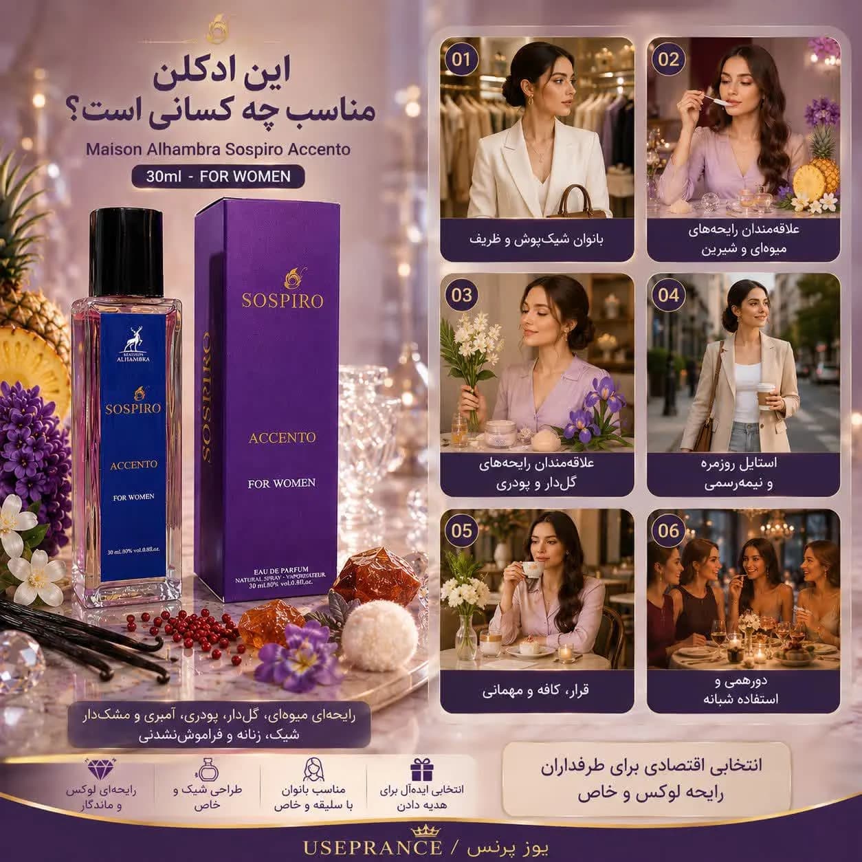 عطر سوسپیرو آکسنتو الحمبرا 30 میل | بررسی، رایحه و خرید — تصویر ۵