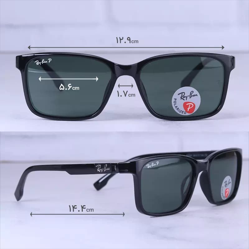 عینک آفتابی ری بن فریم مشکی عدسی سبز پلاریزه P 3337/2 — تصویر ۲