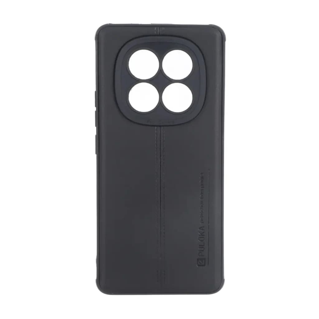 قاب Puloka طرح چرم دوخت دار محافظ لنزدار Xiaomi Redmi Note 15 / Poco M8 5G – مشکی — تصویر ۲