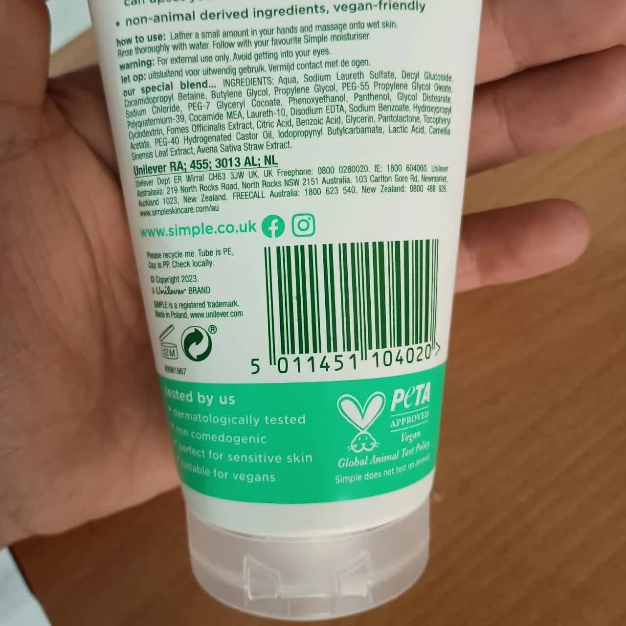 ژل شستشوی قارچ و چای سبز سیمپل اورجینال — تصویر ۲