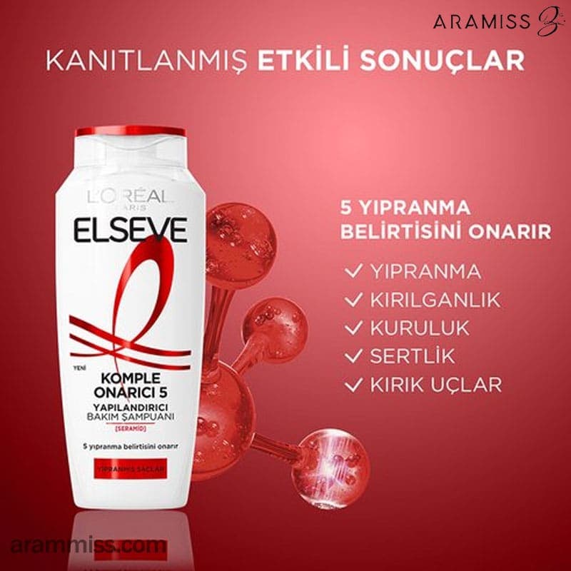 شامپو ترمیم کننده موهای آسیب دیده لورال مدل Elseve Komple Onarıcı 5 ساخت ترکیه — تصویر ۲