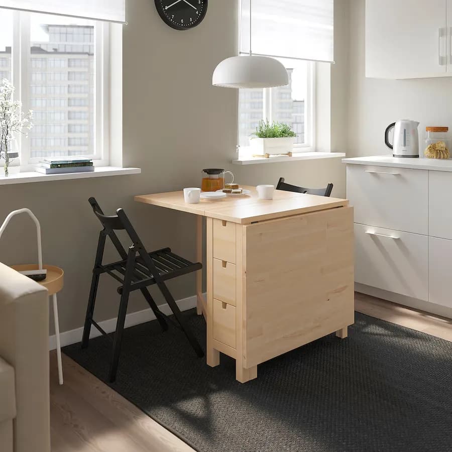 میز تاشو ناهارخوری ایکیا NORDEN چوب توس، 26/89/152×80 سانتیمتر — تصویر ۶