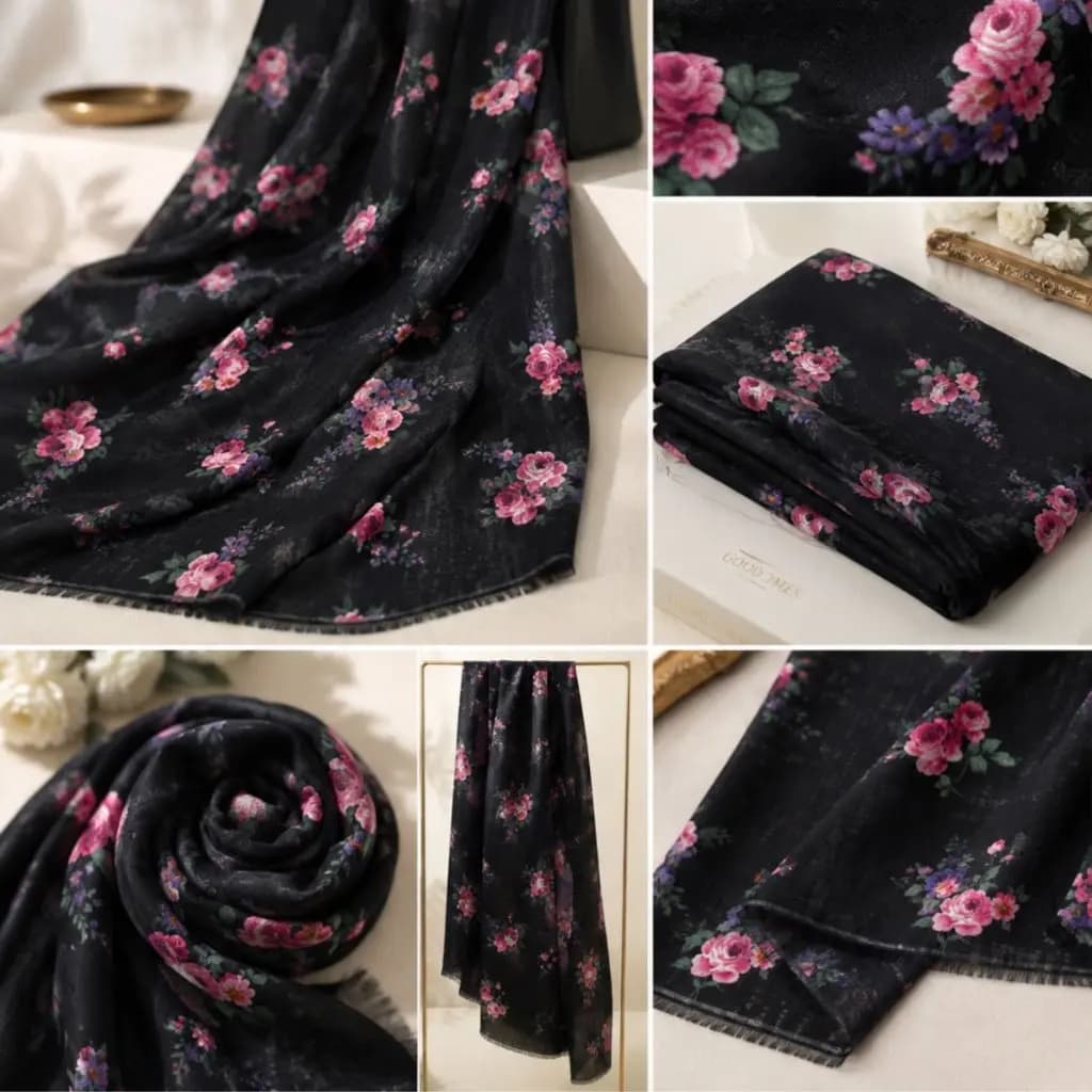 شال ژاگارد گل رز