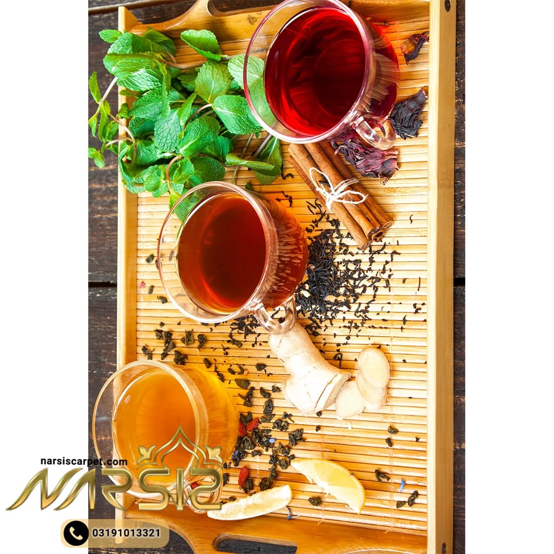 فرشینه آشپزخانه طرح چای و دمنوش کد 7022