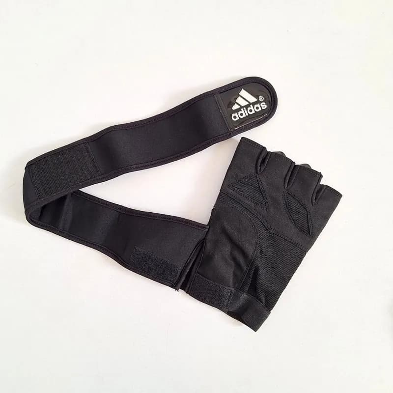 دستکش بدنسازی حرفه ای adidas کف چرم DS-20 — تصویر ۲