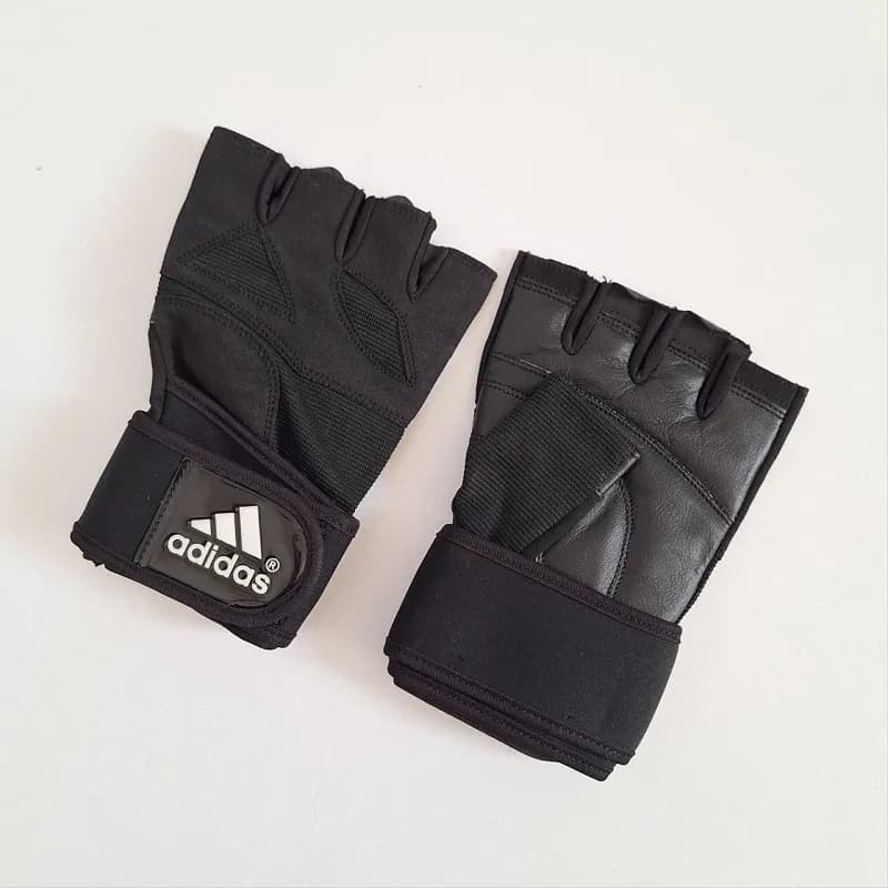 دستکش بدنسازی حرفه ای adidas کف چرم DS-20 — تصویر ۷