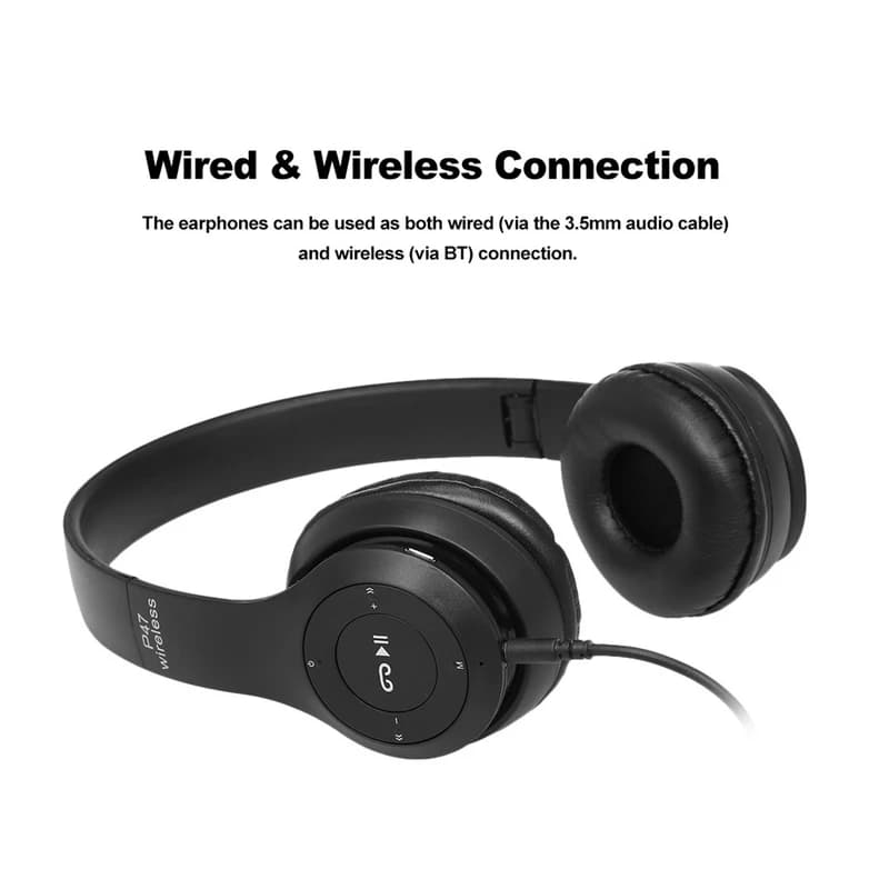 هدفون بی سیم بلوتوث مدل P47-5.0+EDR کدk23795 — تصویر ۳