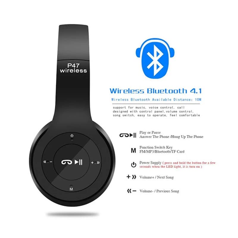 هدفون بی سیم بلوتوث مدل P47-5.0+EDR کدk23795