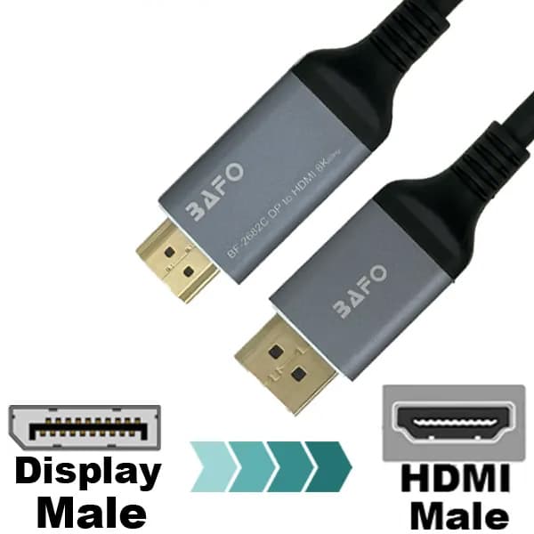 کابل Display به 4K@60Hz 2160P بافو مدل BAFO BF-2662C طول 2 متر