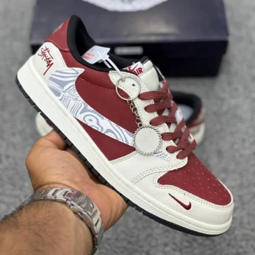 کفش کتونی نایک ایر جردن وان لو تراویس اسکات استاسی Nike Air Jordan 1 Low Travis Scott x Stussy — تصویر ۱۲