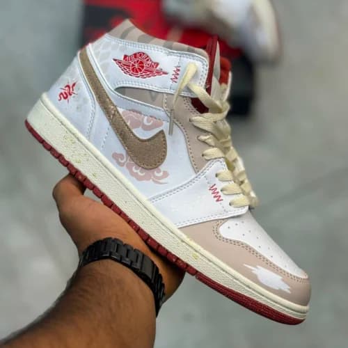 کفش کتونی مردانه ساقدار نایک ایر جردن 1 طرح مار Nike air jordan 1 Year Of The Snake — تصویر ۴