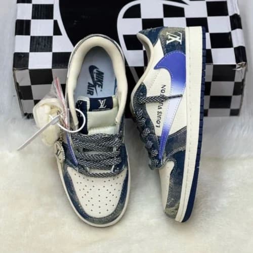 کفش کتونی زنانه و مردانه نایک ایر جردن وان لویی ویتون تراویس اسکات NIKE AIR JORDAN 1 LOUIS VUITTON X TRAVIS SCOTT — تصویر ۷