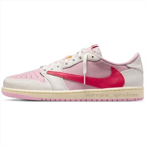 کفش کتونی نایک ایر جردن 1 لو تراویس اسکات صورتی شای پینک NIKE AIR JORDAN 1 TRAVIS SCOTT Shy pink — تصویر ۵