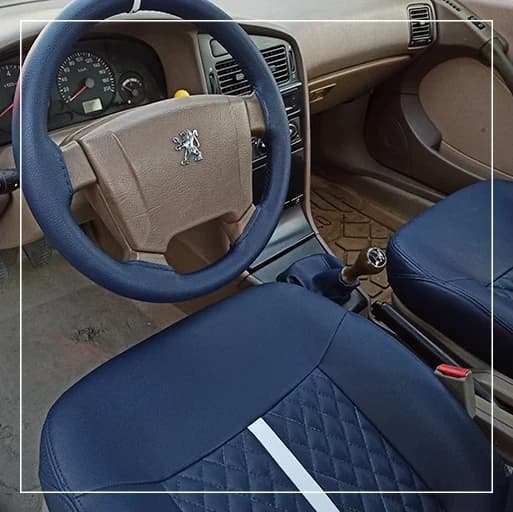 روکش صندلی پژو GLX 405 مدل لوزی+نوار وسط برند R-147) ECCCO) — تصویر ۳